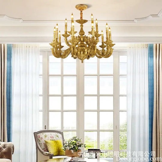 French Baroque Crystal Copper Branch Chandelier