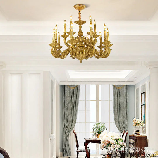 French Baroque Crystal Copper Branch Chandelier