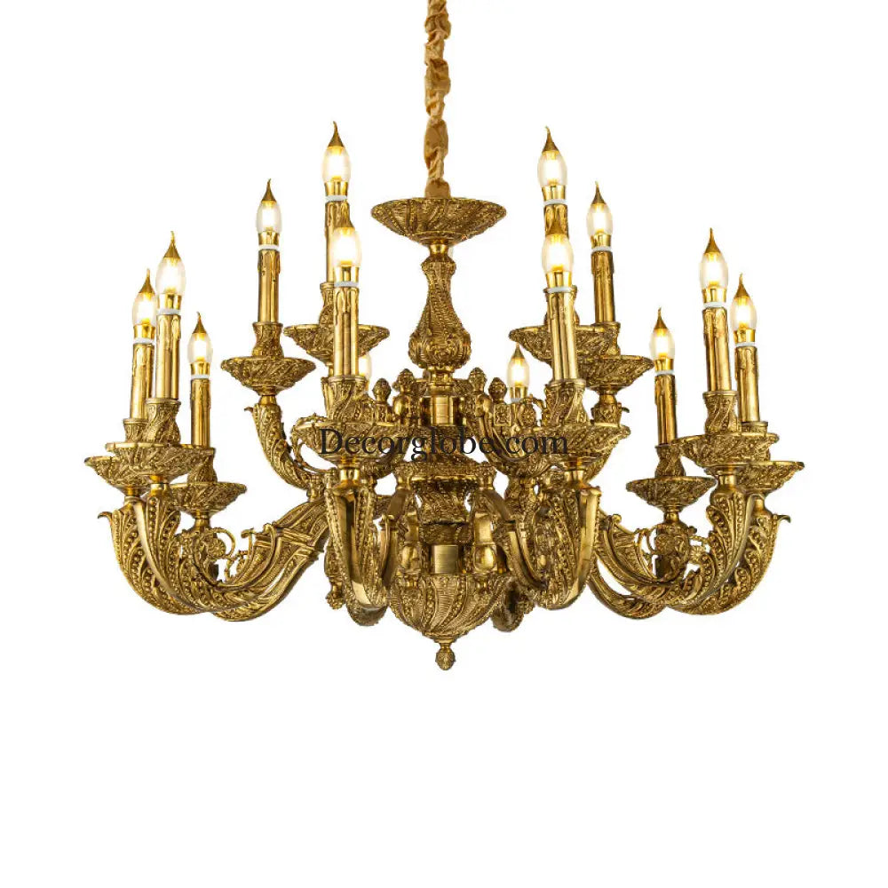 Sloane French Baroque Crystal Copper Branch Chandelier - DecorGlobe