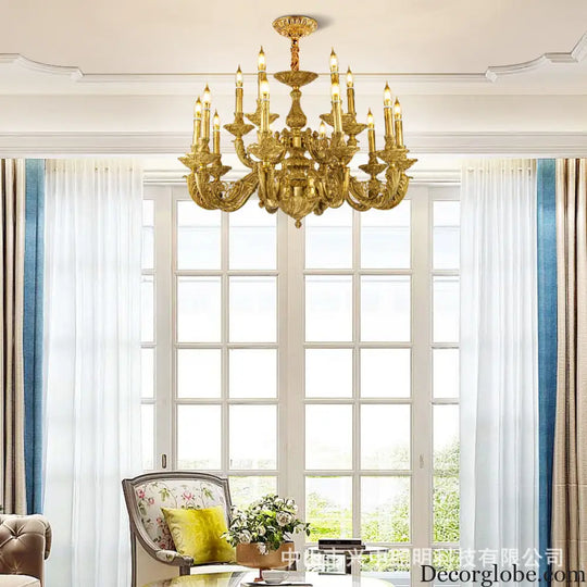 French Baroque Crystal Copper Branch Chandelier