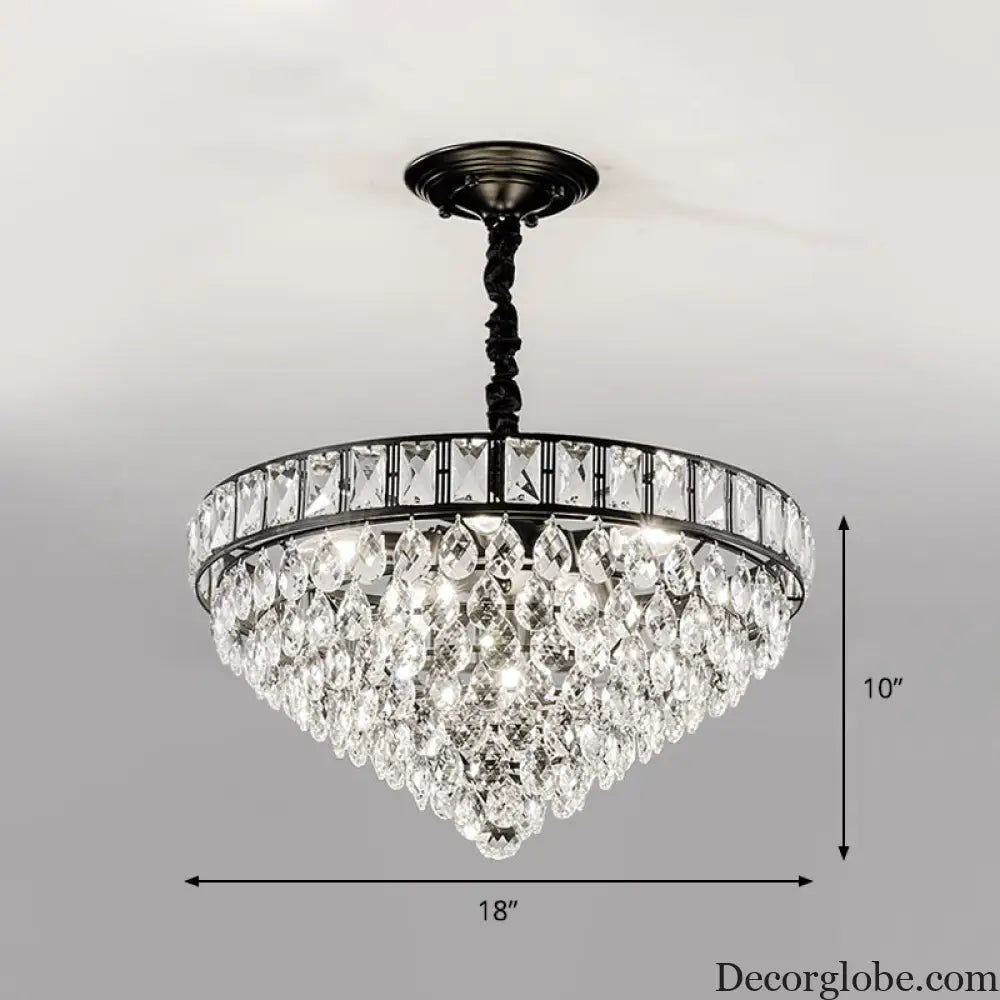 Sylvia Sparkling Symphony: Modern Black 6-Light Chandelier - DecorGlobe