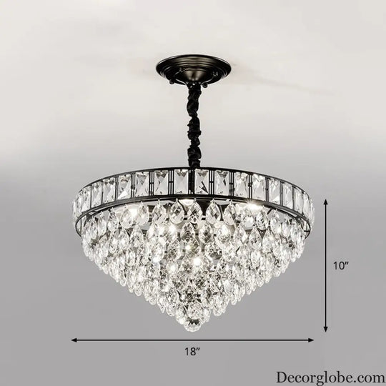 Sylvia Sparkling Symphony: Modern Black 6-Light Chandelier - DecorGlobe