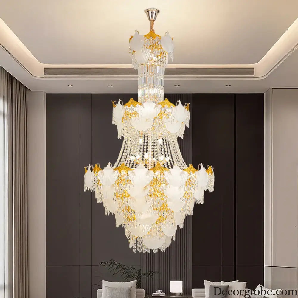 Spiral Crystal Pendant Chandelier for Duplex Villa and Loft Lighting Chandelier