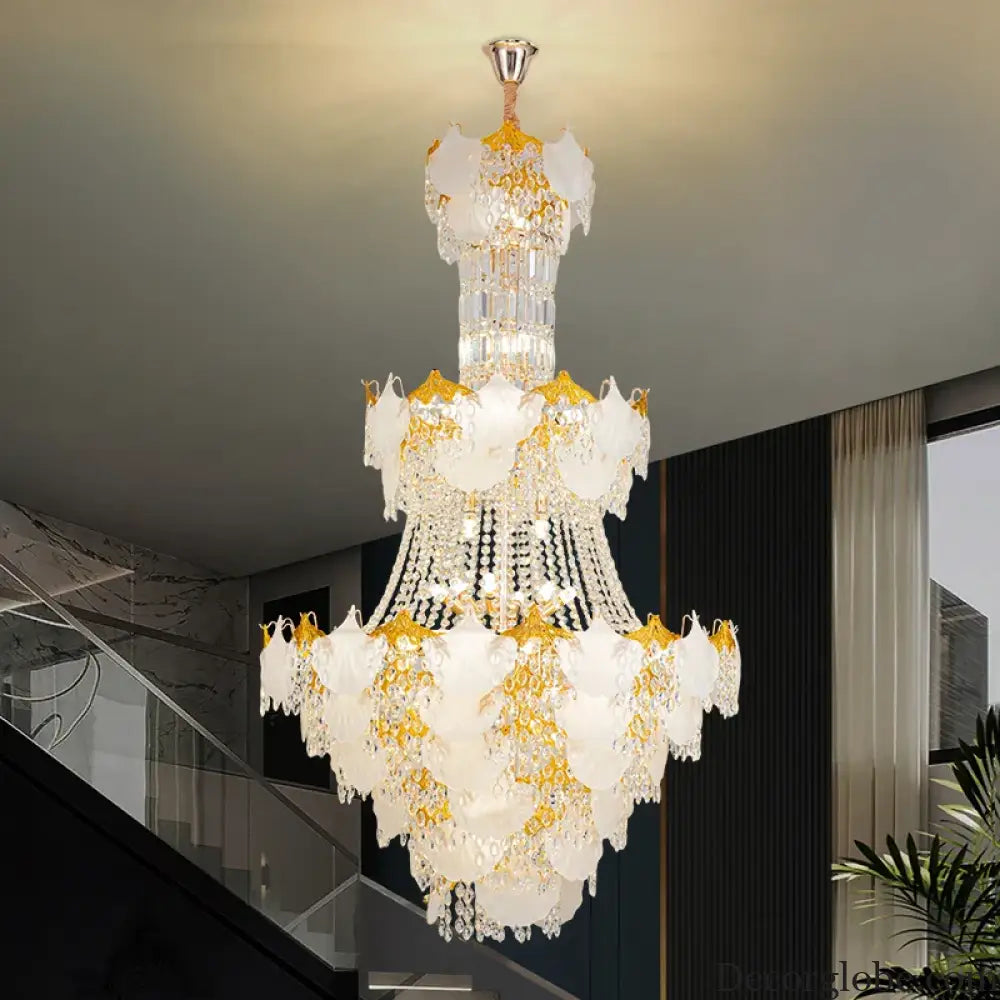 Spiral Crystal Pendant Chandelier for Duplex Villa and Loft Lighting Chandelier