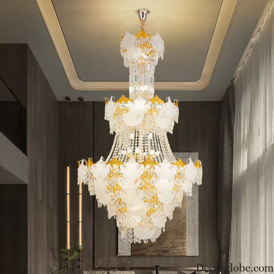 Spiral Crystal Pendant Chandelier for Duplex Villa and Loft Lighting Chandelier