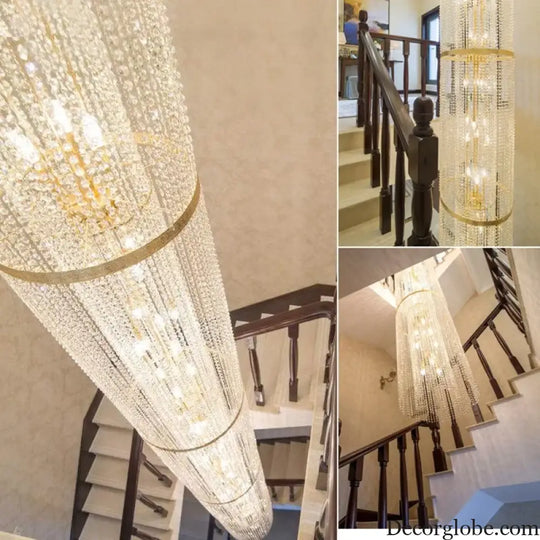 Spiral Staircase Crystal Chandelier for Villa and Hotel Lobby Chandelier
