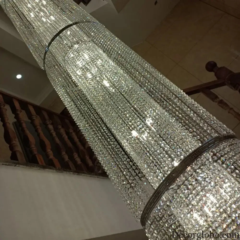 Spiral Staircase Crystal Chandelier for Villa and Hotel Lobby Chandelier