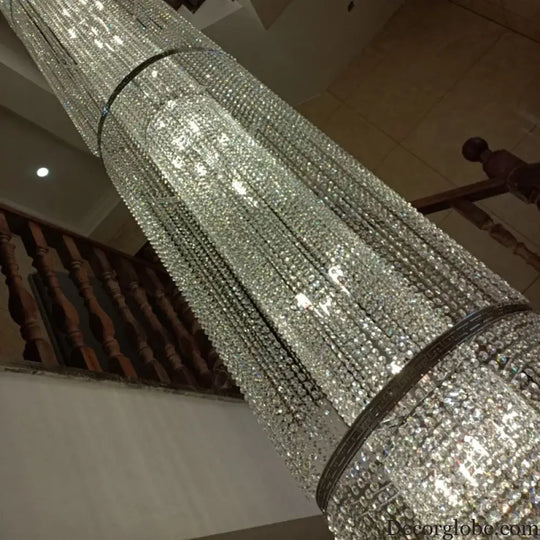 Spiral Staircase Crystal Chandelier for Villa and Hotel Lobby Chandelier