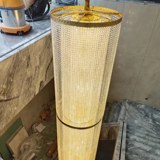 Spiral Staircase Crystal Chandelier for Villa and Hotel Lobby Chandelier