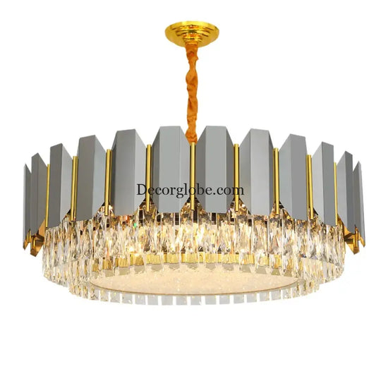 Stainless Steel Light Luxury Crystal Chandelier - A Postmodern Marvel for Living Rooms, Simple Dining Rooms, and Nordic Bedrooms - DecorGlobe