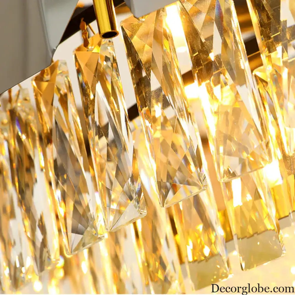 Stainless Steel Light Luxury Crystal Chandelier - A Postmodern Marvel for Living Rooms, Simple Dining Rooms, and Nordic Bedrooms - DecorGlobe