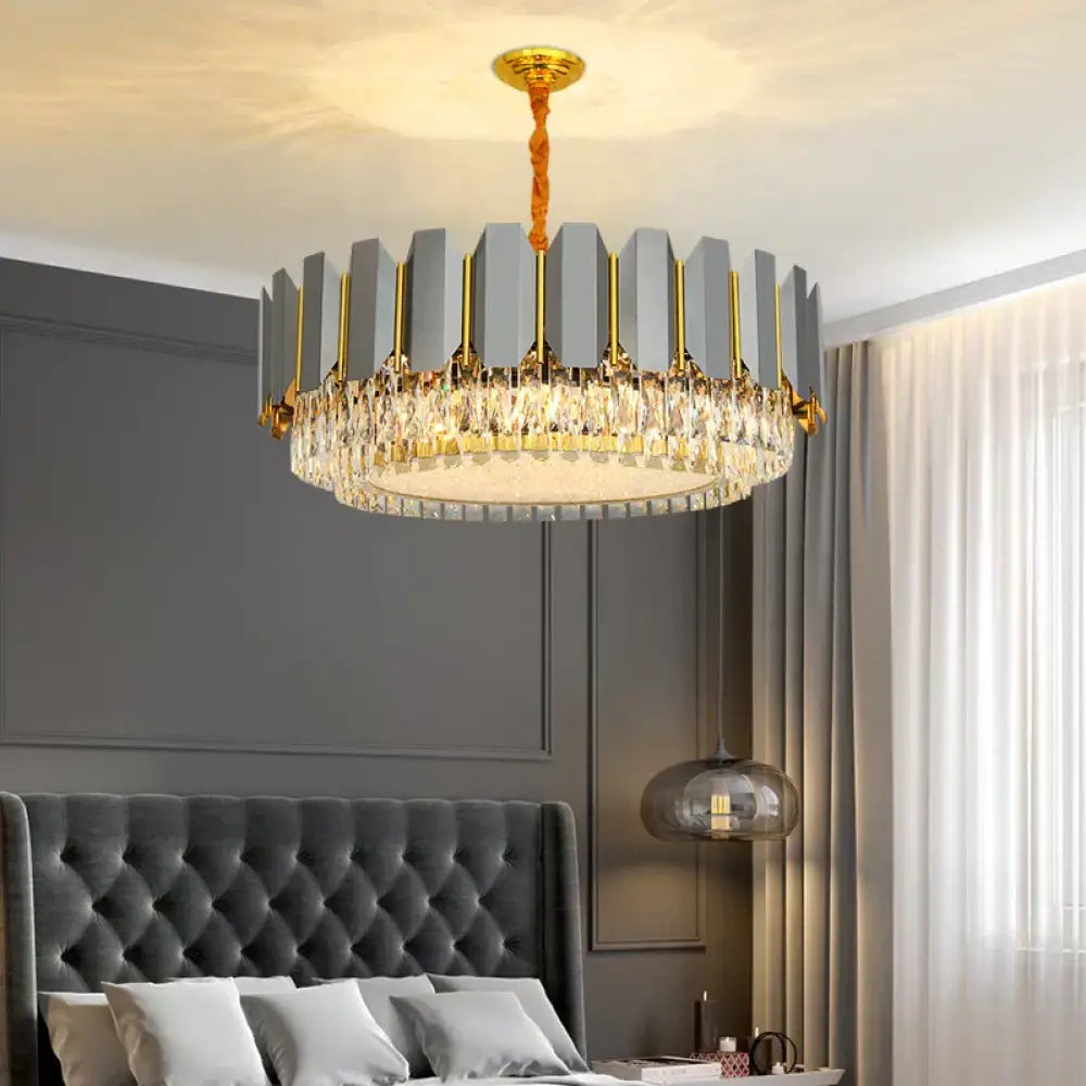 Stainless Steel Light Luxury Crystal Chandelier - A Postmodern Marvel for Living Rooms, Simple Dining Rooms, and Nordic Bedrooms - DecorGlobe