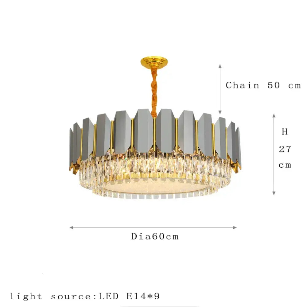 Stainless Steel Light Luxury Crystal Chandelier - A Postmodern Marvel for Living Rooms, Simple Dining Rooms, and Nordic Bedrooms - DecorGlobe