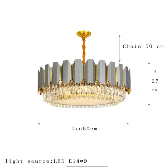 Stainless Steel Light Luxury Crystal Chandelier - A Postmodern Marvel for Living Rooms, Simple Dining Rooms, and Nordic Bedrooms - DecorGlobe