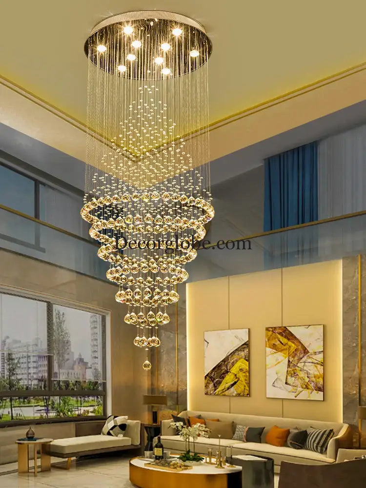 Starry Crystal Loft Chandelier - High-Quality Pendant Light for Elegant Spaces - DecorGlobe