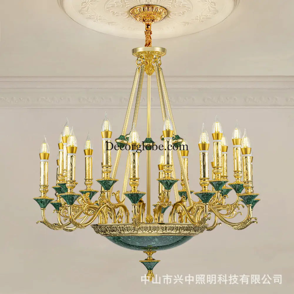 Stella French Retro Copper Crystal Candle Chandelier Chandelier