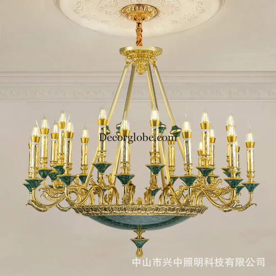 Stella French Retro Copper Crystal Candle Chandelier Chandelier