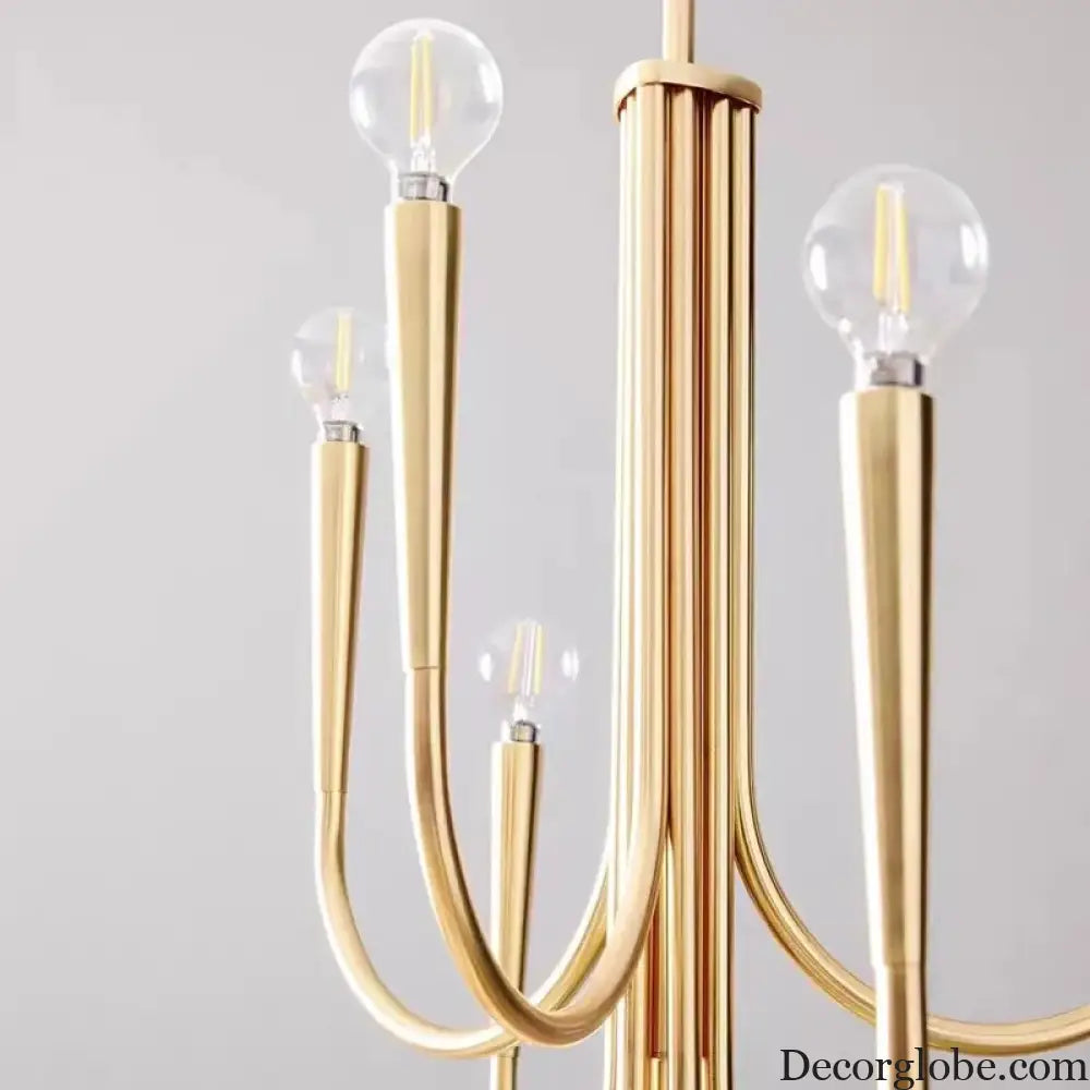 Swoop Arm Chandelier - Retro Elegance for Luxurious Living and Dining Spaces - DecorGlobe