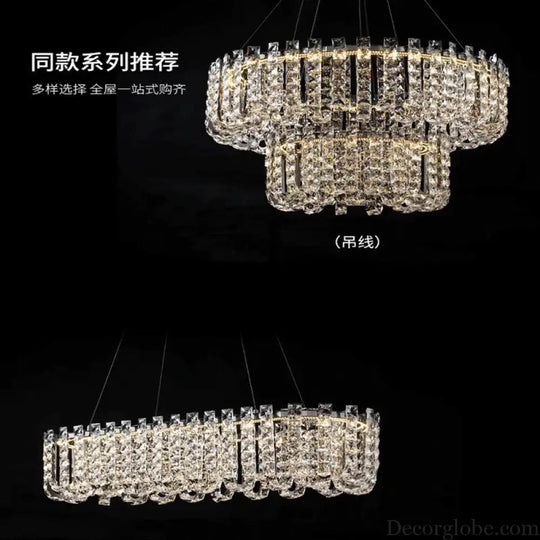 Modern Luxury Crystal LED Chandeliers - Illuminating Elegance for Living and Dining Rooms - DecorGlobe