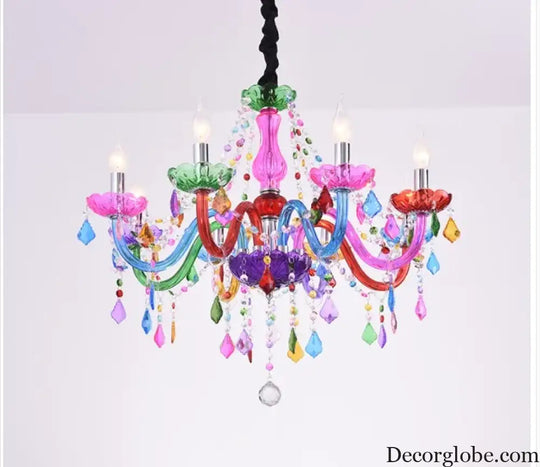 Bohemian Tiffany Style Crystal Chandelier - Vibrant Home Decor Lighting - DecorGlobe