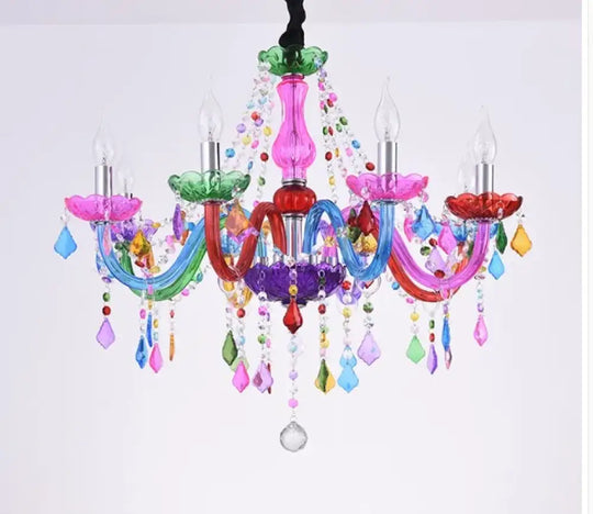 Bohemian Tiffany Style Crystal Chandelier - Vibrant Home Decor Lighting - DecorGlobe