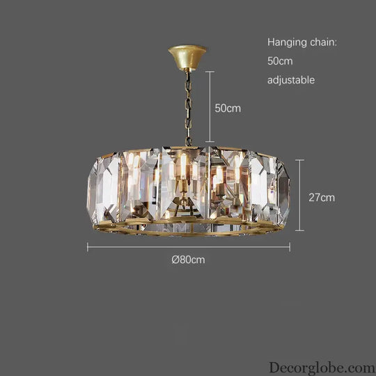 Timeless Classic American LED Crystal Chandelier - Available in Gold, Silver, and Black Finishes, Perfect for Dining Rooms - DecorGlobe