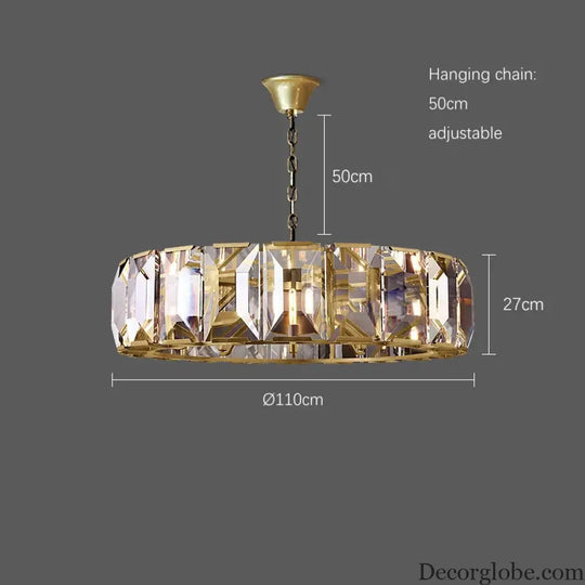 Timeless Classic American LED Crystal Chandelier - Available in Gold, Silver, and Black Finishes, Perfect for Dining Rooms - DecorGlobe