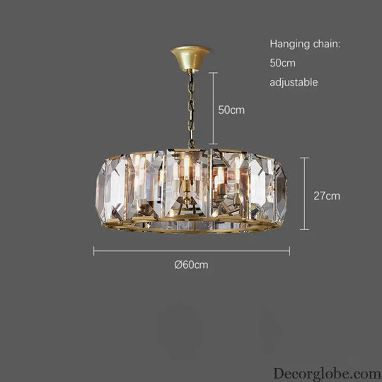 Timeless Classic American LED Crystal Chandelier - Available in Gold, Silver, and Black Finishes, Perfect for Dining Rooms - DecorGlobe