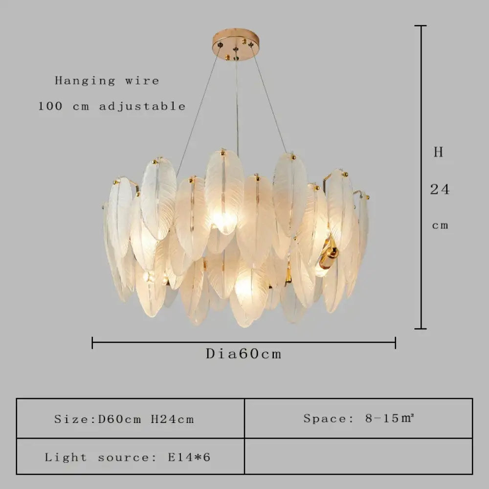 Unique Goose Feather LED Chandelier - Artistic White Glass - Designer Lighting Fixture for Foyer and More - DecorGlobe