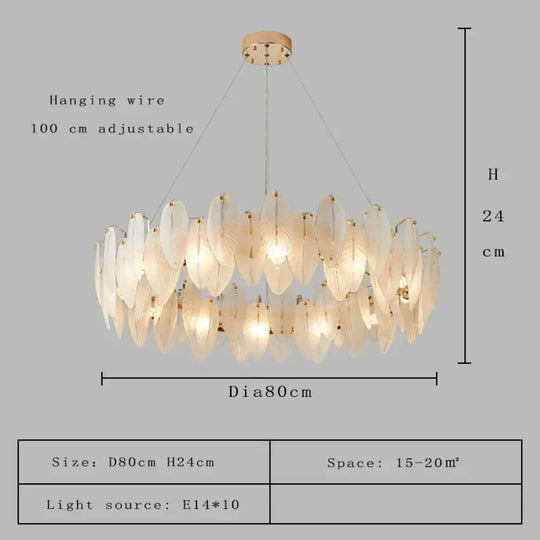 Unique Goose Feather LED Chandelier - Artistic White Glass - Designer Lighting Fixture for Foyer and More - DecorGlobe