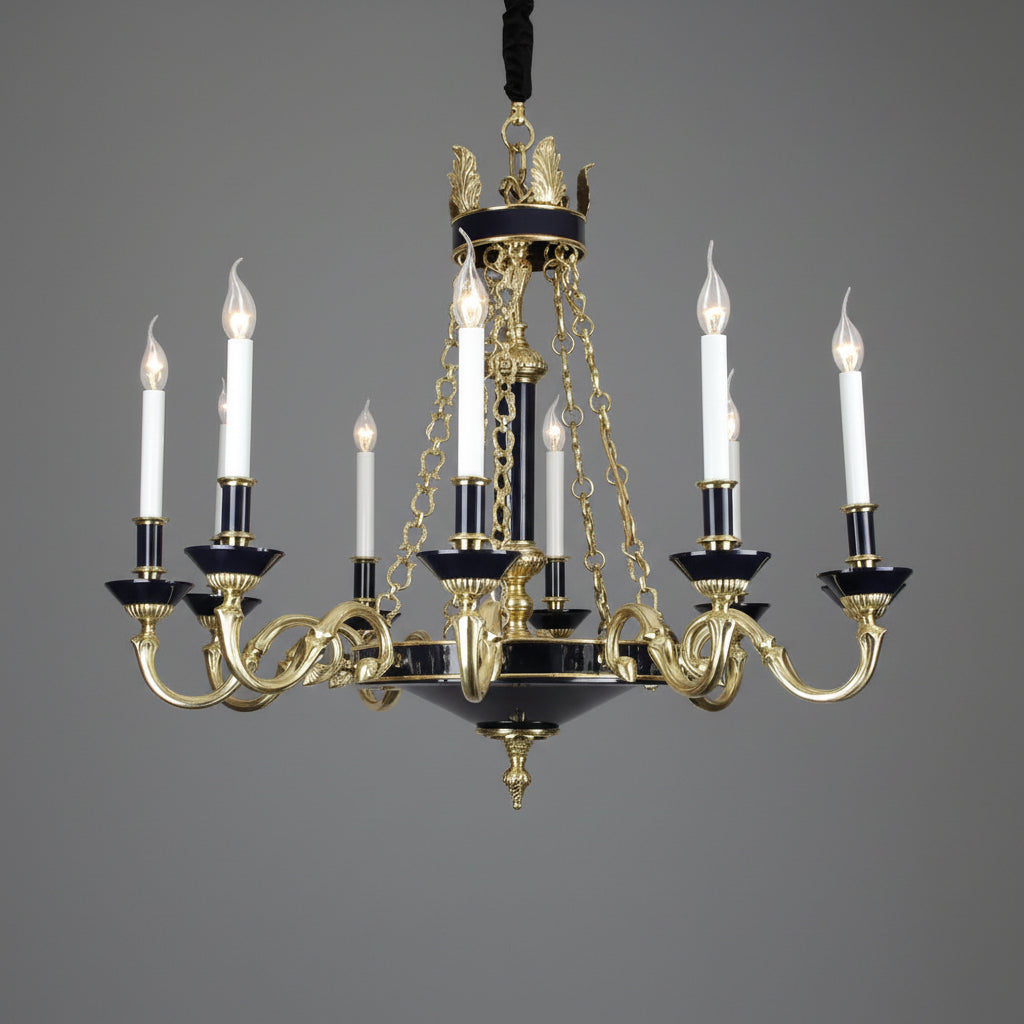 French style copper candle chandelier classical atmosphere living room dining room bedroom lamp European style villa