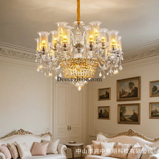 Valentina French European Crystal Branch Chandelier Chandelier
