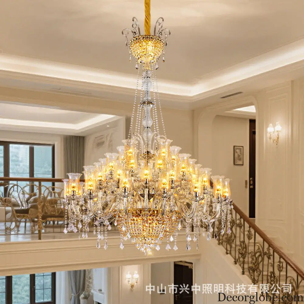 Valentina French European Crystal Branch Chandelier Chandelier