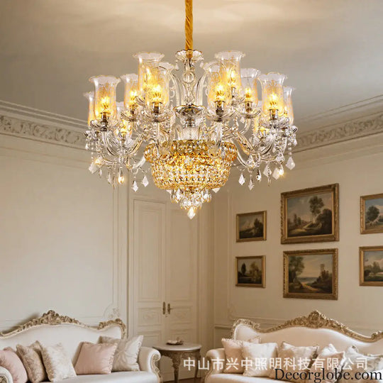 Valentina French European Crystal Branch Chandelier Chandelier