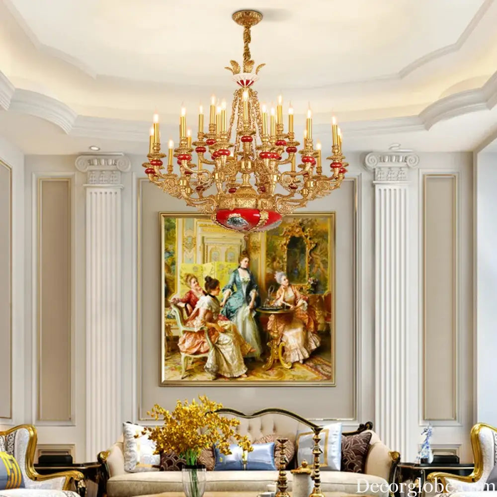 VALÉRIN European Baroque Copper & Ceramic Chandelier Chandelier