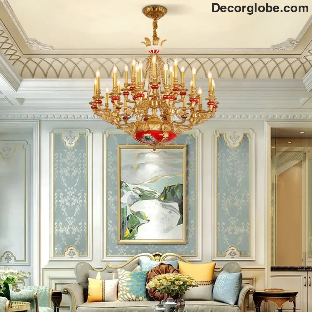 VALÉRIN European Baroque Copper & Ceramic Chandelier Chandelier