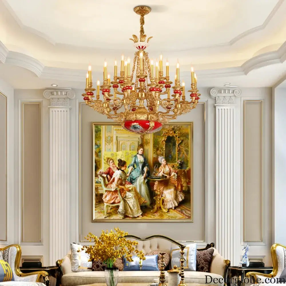 VALÉRIN European Baroque Copper & Ceramic Chandelier Chandelier