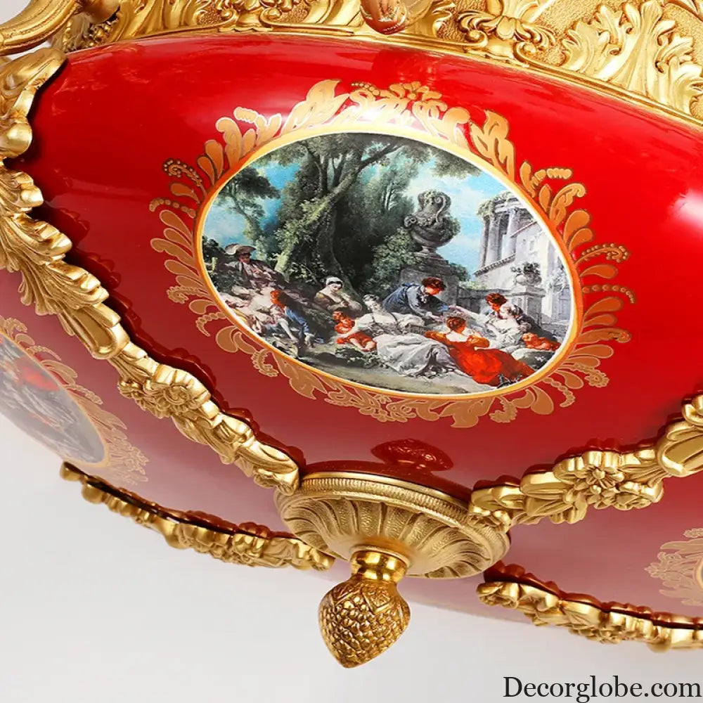 VALÉRIN European Baroque Copper & Ceramic Chandelier Chandelier