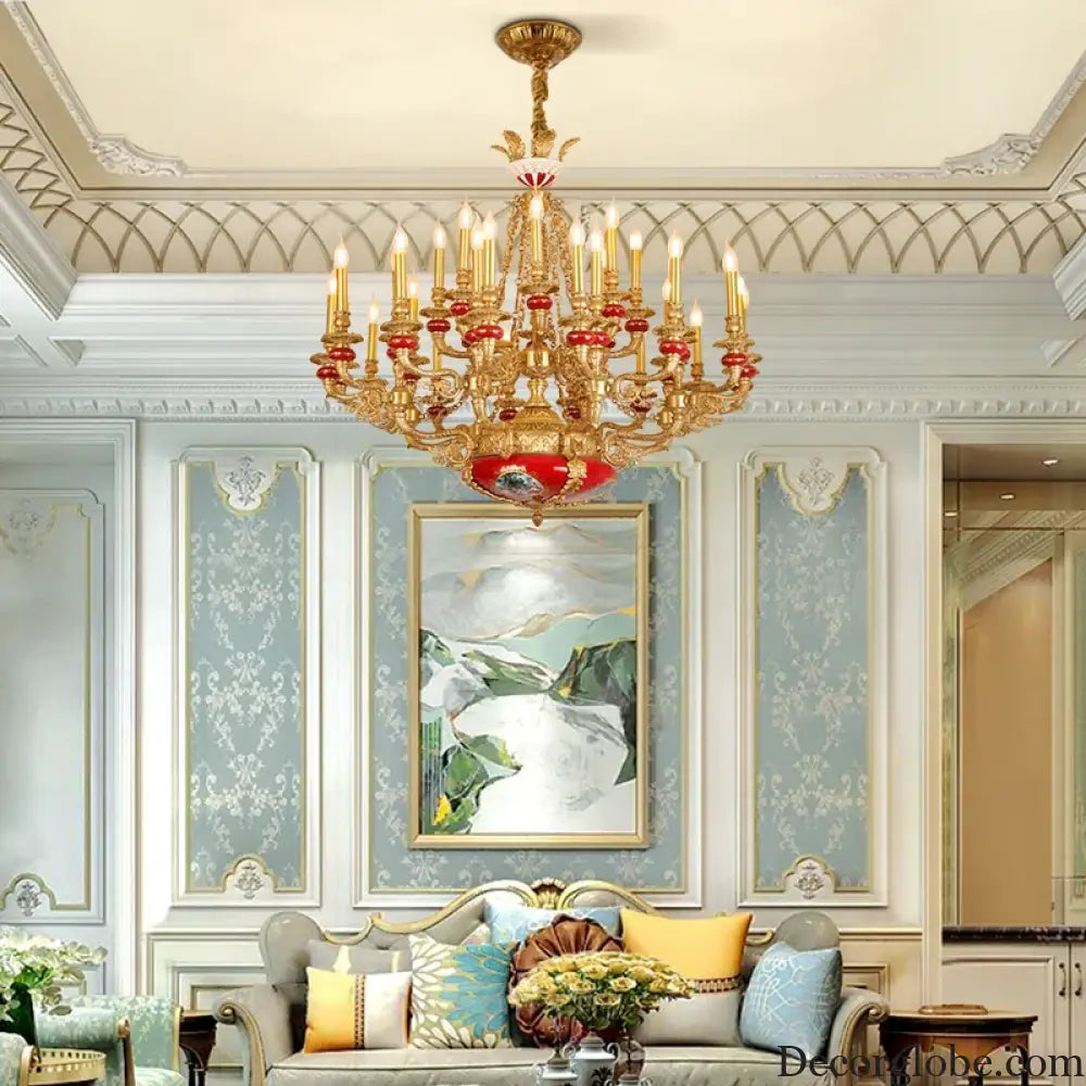 VALÉRIN European Baroque Copper & Ceramic Chandelier Chandelier