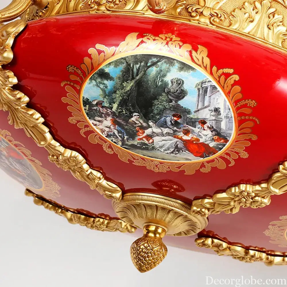 VALÉRIN European Baroque Copper & Ceramic Chandelier Chandelier