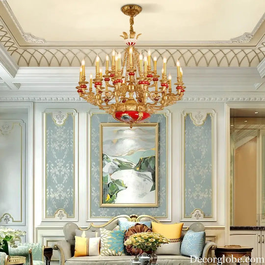 VALÉRIN European Baroque Copper & Ceramic Chandelier Chandelier