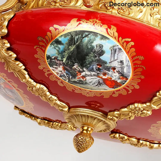 VALÉRIN European Baroque Copper & Ceramic Chandelier Chandelier