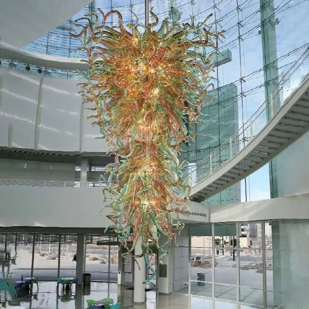 VELORA Hand-Blown Glass Grand Lobby Pendant Chandelier chandelier
