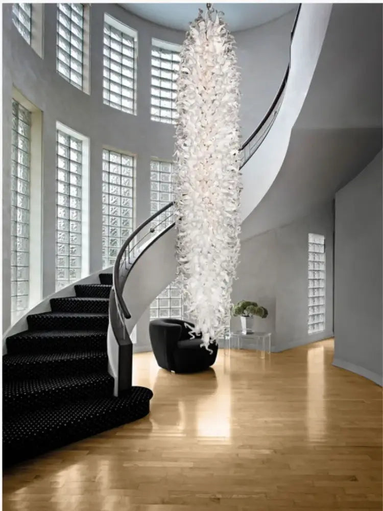 Very Large White Hand Blown Glass Chandelier for Living Room W50xH500cm Chandelier
