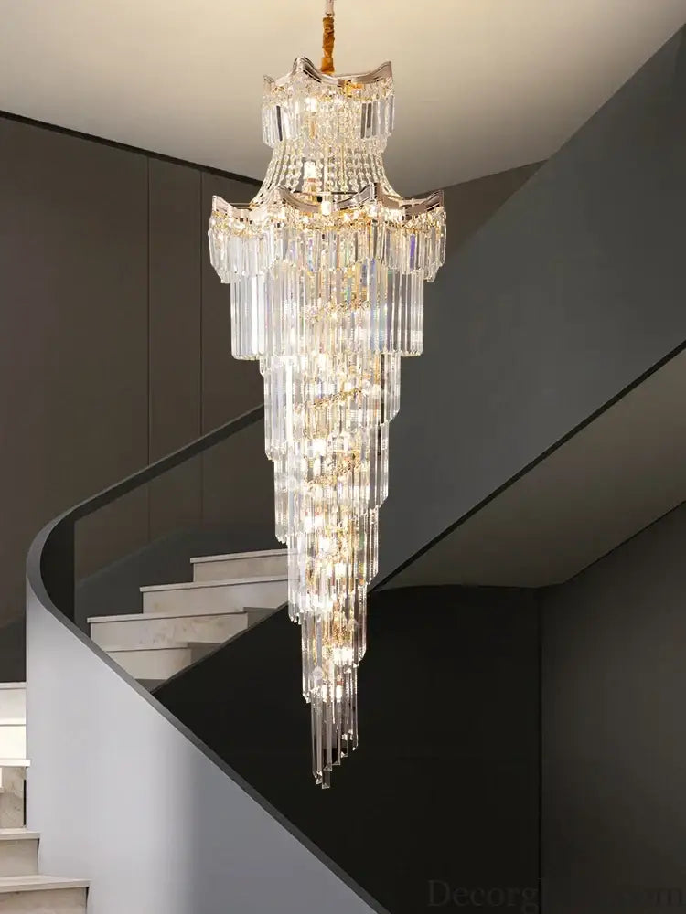 New Design Villa Living Room Crystal Chandelier - Grandeur for High Ceilings, Hotel Lobbies, and Staircase Illumination - DecorGlobe