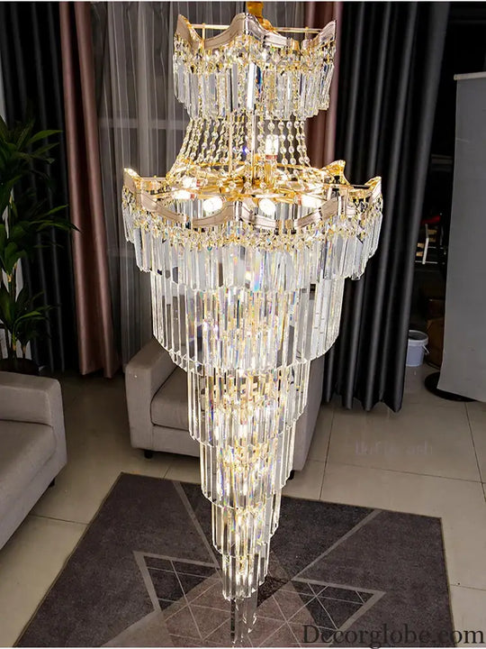 New Design Villa Living Room Crystal Chandelier - Grandeur for High Ceilings, Hotel Lobbies, and Staircase Illumination - DecorGlobe