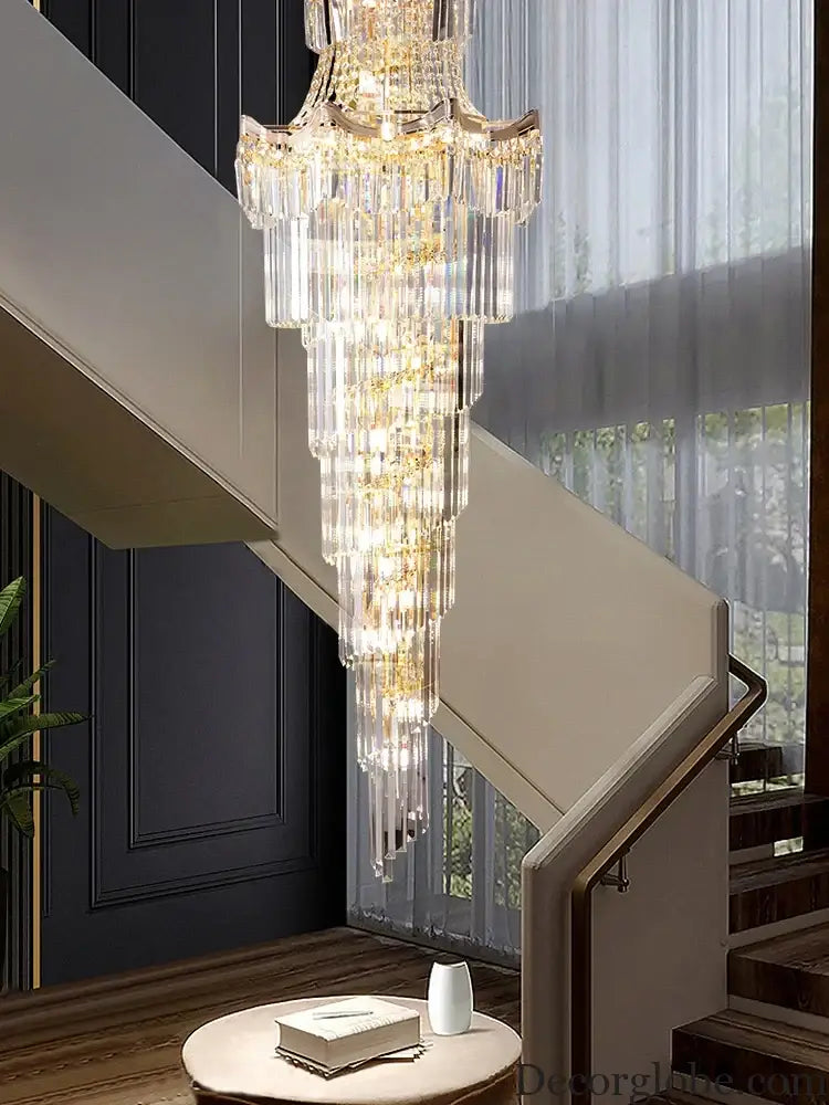 New Design Villa Living Room Crystal Chandelier - Grandeur for High Ceilings, Hotel Lobbies, and Staircase Illumination - DecorGlobe