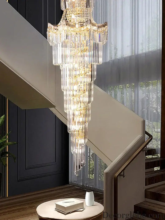 New Design Villa Living Room Crystal Chandelier - Grandeur for High Ceilings, Hotel Lobbies, and Staircase Illumination - DecorGlobe