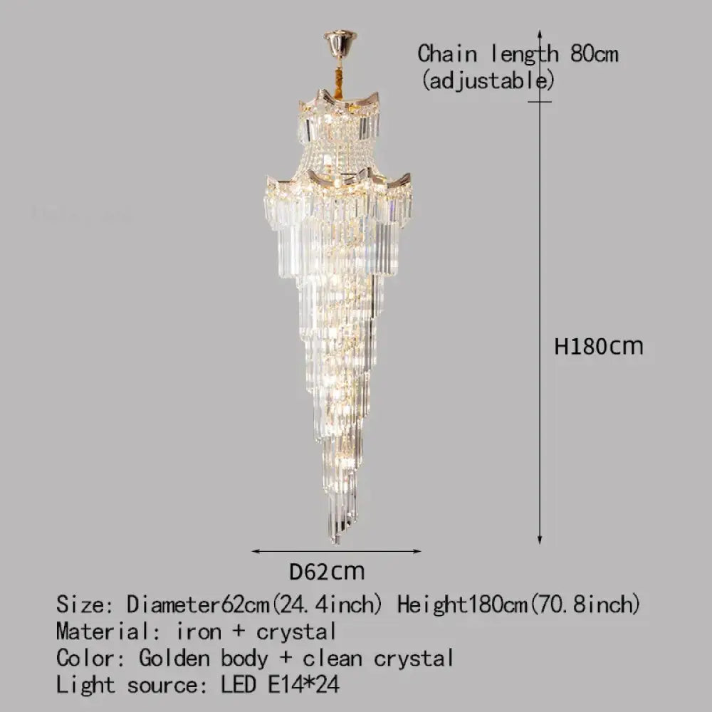 New Design Villa Living Room Crystal Chandelier - Grandeur for High Ceilings, Hotel Lobbies, and Staircase Illumination - DecorGlobe
