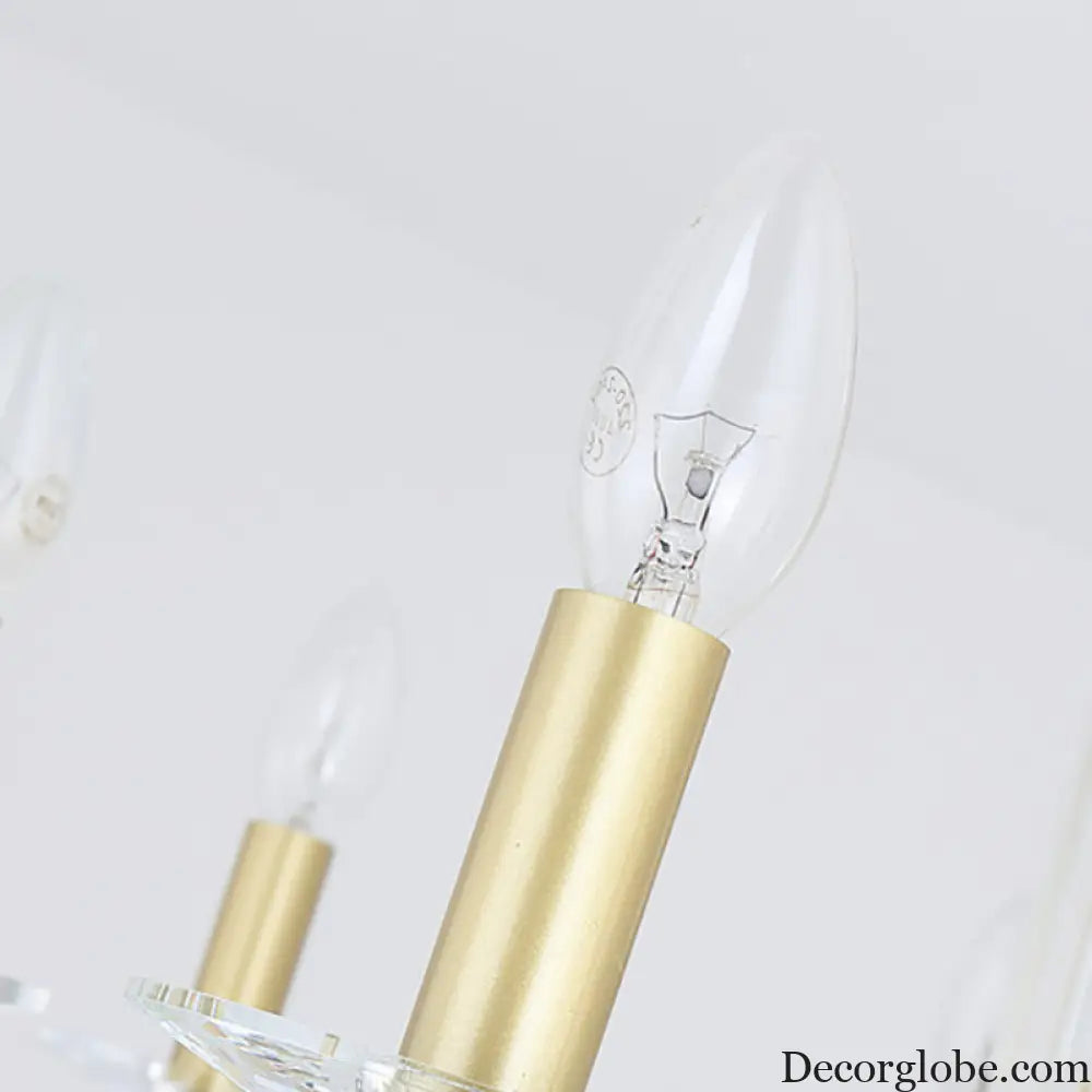 Vintage Brass Hanging Ceiling Light - 4/6/8 Lights with Crystal Deco